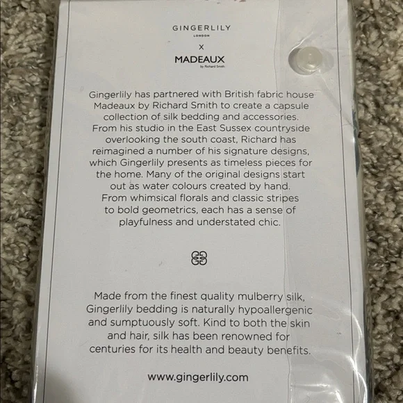 NWT Gingerlily London x Madeaux Tangleweed Blue Silk King Pillowcase - Picture 3 of 4